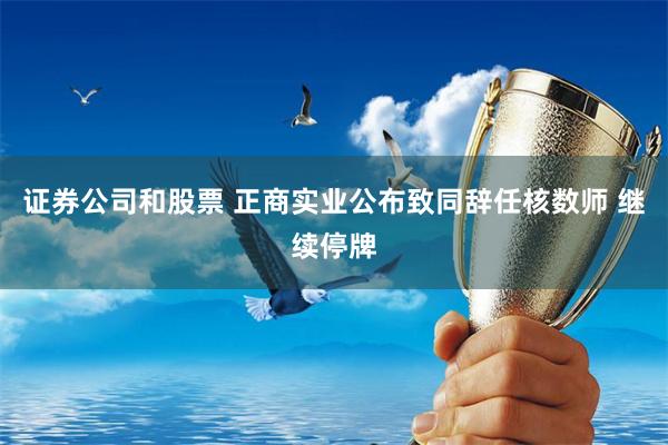证券公司和股票 正商实业公布致同辞任核数师 继续停牌